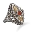 Sterling Silver and 14 Karat Gold Plate Carnelian Ring