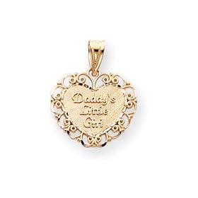 14k Daddys Little Girl Charm - Measures 21.3x17.3mm