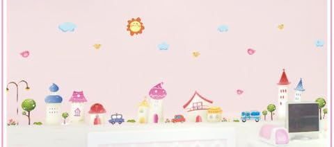 Kawall Baby Kids Line Castle Nursery Wall Sticker Decals Decor Blackboard for Boys Girls