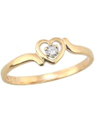 14K Gold 3 1/2 Childrens Genuine April Birthstone Ring - White Topaz