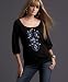 INC International Concepts® Embroidered Jersey Peasant Top with Keyhole