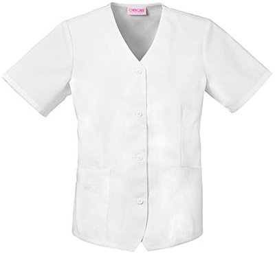 Cherokee Uniforms Square Neck Scrub Top with Unique Contrast Soutache Neck Trim