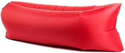 Jessica V Inflatable Air Lounger, Hangout Beach Couch Sofa with Portable Carry Bag ,Outdoor Bean Bag Chair Air Hammock - (Red)