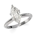 14K White Gold Created Moissanite Solitaire Engagement Ring