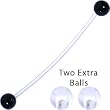 Pregnant Belly Button Ring Black and Clear Pack