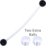 Pregnant Belly Button Ring Black and Clear Pack