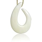 Small Replica Bone Fish Hook Necklace Like Brother "Iz" - Israel Kamakawiwoole Wears From Maui Hawaii