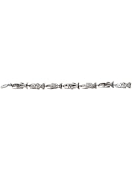 Sterling Silver Salmon Tandem Northwest Coast Native American Bracelet. Made in USA.