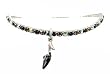Anklet - A38 - Swarovski (tm) Crystal - Stretch ~ Jet & Smoky Topaz (Black & Brown) with Black Mule Charm