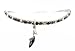 Anklet - A38 - Swarovski (tm) Crystal - Stretch ~ Jet & Smoky Topaz (Black & Brown) with Black Mule Charm