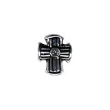 Eve's Addiction Diamond Lined Cross Bead - Pandora Bead & Bracelet Compatible
