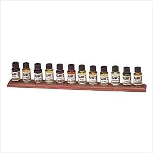 Set Of 12 Aromatic Oil Home Fragrance Set Wood Display