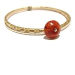 Coral Bracelet 02 Bangle Gemstone Red Gold Silver Holistic Crystal Healing 7.7