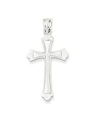14k White Gold Cross Pendant