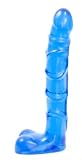 Doc Johnson Raging Hard-ons Slim Line 7 Ballsy, Blue Jellie