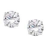 14K White Gold 1/2 ct. ''Created Moissanite" Earring Studs