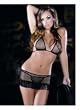New Line by Exposed Fishnet Bra, G-string and Skirt (Stockings not included)