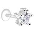 16 Gauge 5/16 Clear CZ Star Bioplast Tragus Labret Monroe