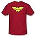 Wonder Woman Classic Logo Symbol Tee (Extra Large, Red)