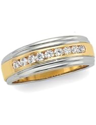 14K Yellow-Gold Two Tone Diamond Duo by US Gems