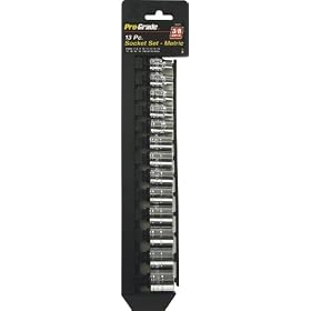 Pro-Grade 19301 13-Piece 3 8-Inch Driver Metric Socket Set with Rail by Pro-Grade