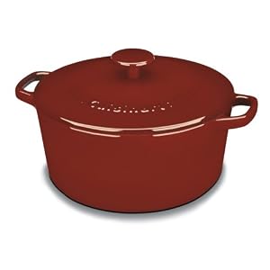 Cuisinart Chef's Classic Enameled Cast Iron 5-Quart Round Covered Casserole, Cardinal Red by
