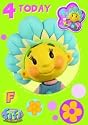 Fifi and the Flowertots Birthday Card & Badge - Age 4 Today
