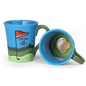 Coffee or Tee Ceramic Golf Mug Golfers Mug by Our Name Is Mud