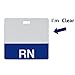Clear RN Registered Nurse Horizontal Badge Buddy with Blue Border by Specialist ID, Sold Individually