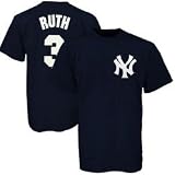 Majestic New York Yankees #3 Babe Ruth Youth Navy Blue Cooperstown Player T-shirt