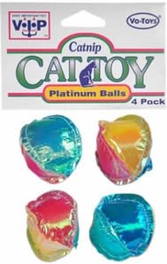 Vo-Toys Platinum Crinkle Balls 4 pack Cat Toy