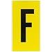 Brady 1570-F,  15 Series Number & Letter Card, 9" Height x 5" Width, Black on Yellow, Legend "F"  (1 per Order)