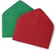 Christmas Enclosure Card #63 Envelopes 2 1/2" X 4 1/2" Gift Supplies- 50 Pack Red & Green
