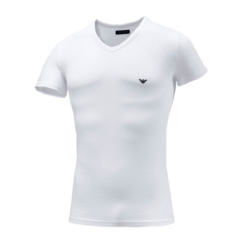 Emporio Armani V-Shirt Herren, weiß, M