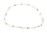 Anklet - A61 - Stretch - Swarovski (tm) Crystal and Heishi Beads ~ Clear AB