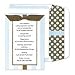 White Stripes Bow Invitation Baby Wedding
