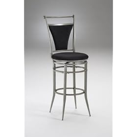 Click here to buy 30H Cierra Contemporary Black Swivel Bar Pub Stool by Hillsdale.