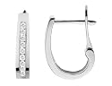 Hoop Diamond Earrings 1/4 ctw in 10K White Gold