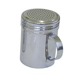 Stainless Steel 10oz Dredger Shaker with Handle - Ideal for Sugar, Salt, Icing Sugar, Flour, Chocolate, Cappuccino, Cocoa, Mince Pies, Pancakes