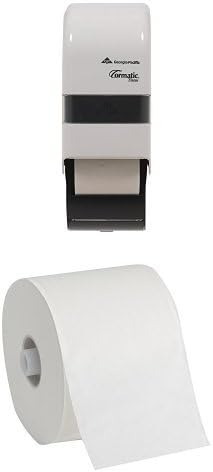 Georgia-Pacific DS0250N White Cormatic Vertical 2-Roll Bathroom Tissue Dispenser Bundle with 36 Tissue Refills