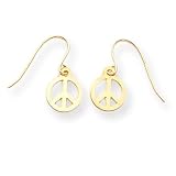 14k Peace Sign Drop Earrings