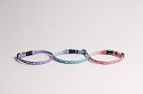 Organic Cotton Canvas Pet Collar with Rhinestones- Aqua