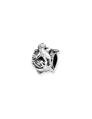 Sterling Silver Lizard on a Log Charm for 3mm Charm Bracelets