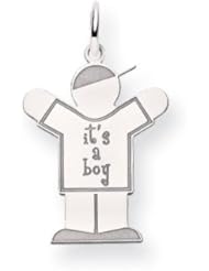 14k White Gold Kid Charm