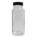 Qorpak Clear Glass French Square Bottle with Black Phenolic Polyseal Cone Lined Cap