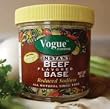 Vogue Cuisine Beef (Vegetarian Beef) Soup & Seasoning Base 4oz - Low Sodium, Gluten Free, All Natural Ingredients