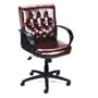 Boss Mid-Back Black Leather Plus Chair, Burgundy