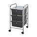 Blue Hills Studio 13-Inch by 26-Inch by 15-1/2-Inch Storage Cart with 3 Drawers, Smoke