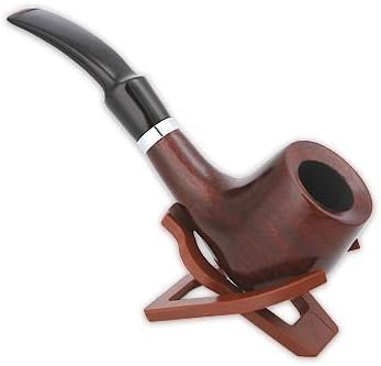 Silver Flame Cherry Wood Cross Grain Tobacco Pipe VE2821 by Silver Flame