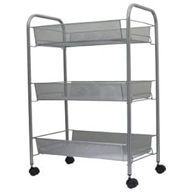 【クリックで詳細表示】メッシュトローリー3段 シルバー 69291